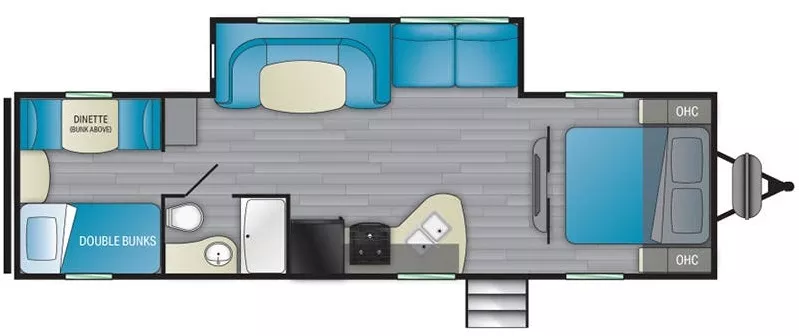 34' 2022 Heartland Prowler 300BH w/Slide - Bunk House Floorplan