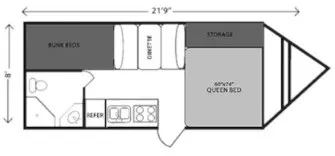 21' 2021 Old School Trailers 821 - Bunk House Floorplan