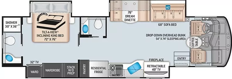 38' 2020 Thor Challenger 37FH w/3 Slides Floorplan