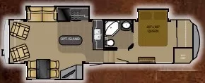 36' 2011 Heartland Bighorn 3070RL w/3 Slides & Generator Floorplan