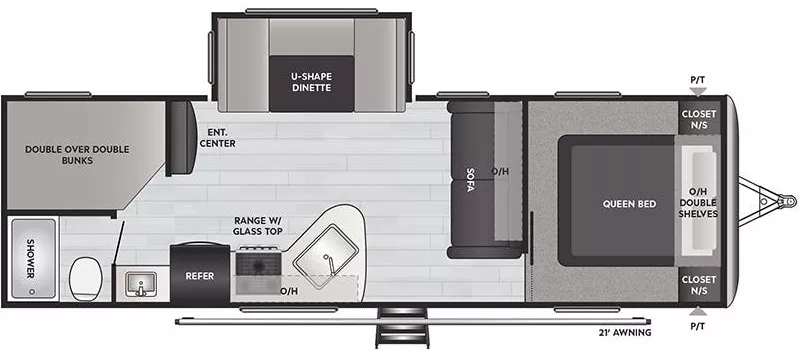 31' 2021 Keystone Springdale 275BH w/Slide - Bunk House Floorplan