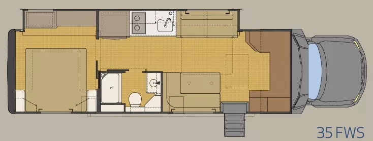 35' 2019 Renegade RV Veracruz Diesel 35FWS F550 w/Slide Floorplan