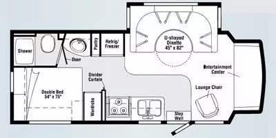 26' 2006 Itasca Cambria 26A w/Slide Floorplan