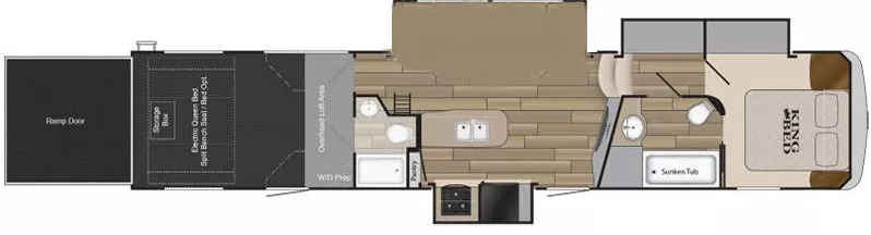 43' 2018 Heartland Road Warrior 413 w/3 Slides & Generator  - Toy Hauler Floorplan