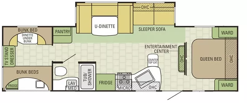 34' 2017 Starcraft Travel Star Galaxy 309BHS w/Slide - Bunk House Floorplan