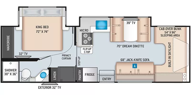 31' 2023 Thor Quantum KW29 w/2 Slides Floorplan
