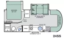 26' 2018 Thor Citation 24SS w/2 Slides Floorplan