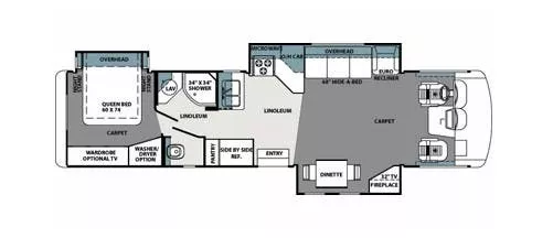 38' 2011 Forest River Georgetown 378TS w/2 Slides Floorplan