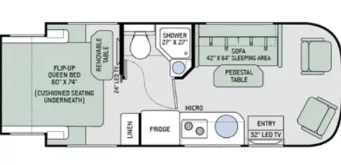 23' 2018 Thor Compass 23TR w/Slide Floorplan