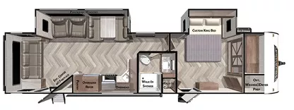 34' 2020 Forest River Wildwood 32RLDS w/2 Slides Floorplan