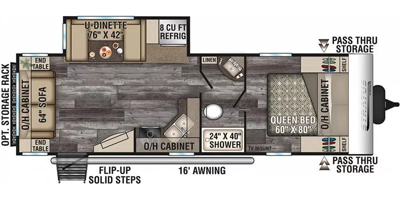 30' 2019 Venture RV Stratus 261VRL w/Slide Floorplan