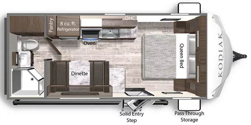 24' 2021 Dutchmen Kodiak Ultra Lite 201QB Floorplan