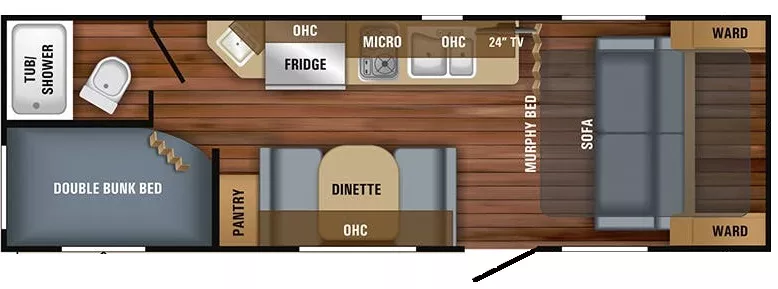 26' 2018 Jayco Jay Feather 22BHM Floorplan