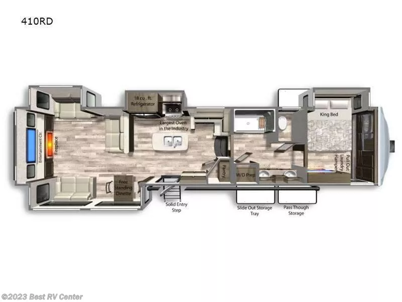 42' 2021 Dutchmen Yukon 410RD w/4 Slides Floorplan