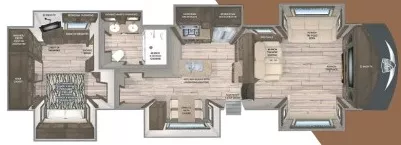 40' 2019 Vanleigh RV Vilano 375FL w/6 Slides Floorplan