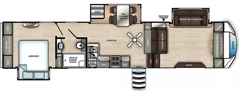 39' 2021 Forest River Sierra C-Class 3550FL w/3 Slides Floorplan