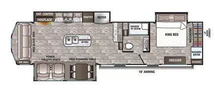 41' 2021 Forest River Cottage 40CRS w/3 Slides Floorplan