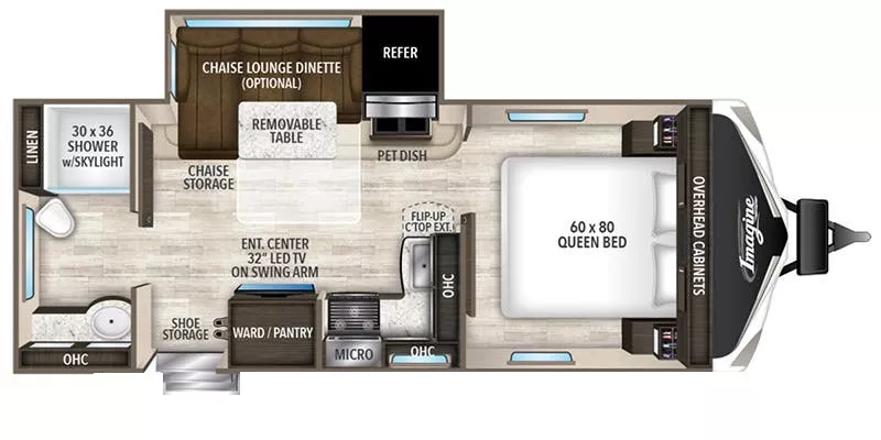 27' 2019 Grand Design Imagine 2150RB w/Slide Floorplan