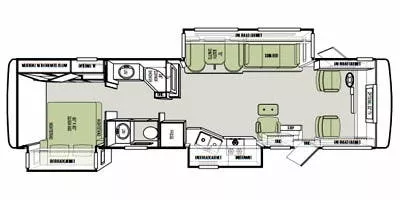 34' 2013 Tiffin Open Road M-34TGA w/3 Slides Floorplan