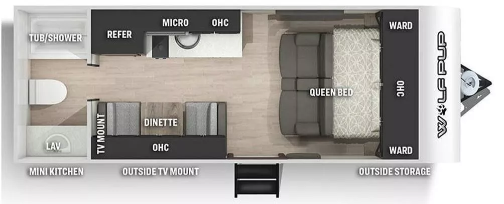 21' 2021 Forest River Cherokee 16FQBL Floorplan