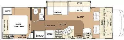 31' 2006 Forest River Sunseeker 3100SS w/Slide Floorplan
