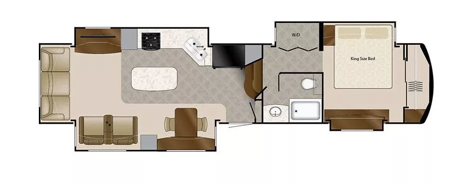 42' 2018 Drv Mobile Suites 40KSSB4 w/4 Slides Floorplan