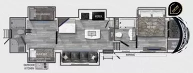 43' 2022 Heartland Elkridge 37DRB w/5 Slides - Bunk House Floorplan