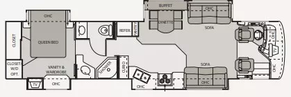 41' 2006 Thor Mandalay 40B 400hp Cummins w/4 Slides Floorplan