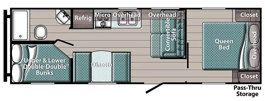 29' 2021 Gulf Stream Trailmaster 26BHG - Bunk House Floorplan