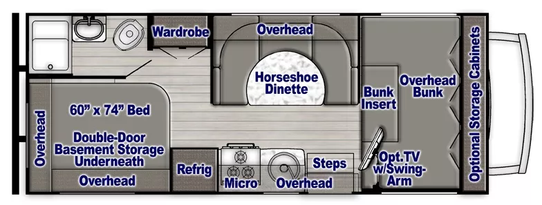 24' 2017 Gulf Stream Conquest 6237 Floorplan