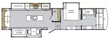40' 2019 Forest River Cardinal Luxury 3930FBX w/3 Slides Floorplan