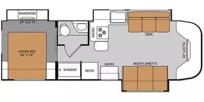 31' 2015 Thor Citation 29TB w/3 Slides Floorplan