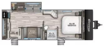28' 2022 Grand Design Imagine Xls 23LDE w/Slide Floorplan