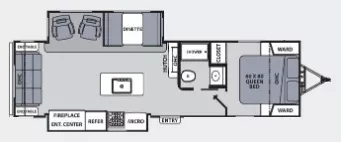 33' 2021 Forest River Coachmen Apex 293RLDS w/2 Slides Floorplan
