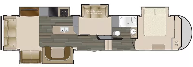 42' 2018 Heartland Sundance 3710MB w/4 Slides - Bunk House Floorplan