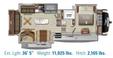 37' 2021 Jayco Eagle 317RLOK w/3 Slides Floorplan