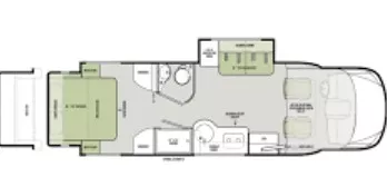 24' 2018 Tiffin Wayfarer 24BW w/2 Slides Floorplan