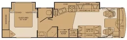 34' 2006 Fleetwood Bounder 34M 300hp Caterpillar w/2 Slides Floorplan