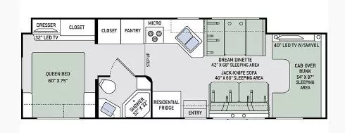 33' 2016 Thor Quantum WS31 w/Slide Floorplan