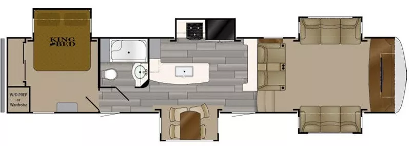 42' 2018 Heartland Bighorn Traveler 39FL w/5 Slides Floorplan