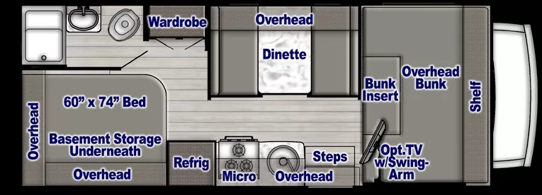 24' 2019 Gulf Stream Conquest 6237LE Floorplan