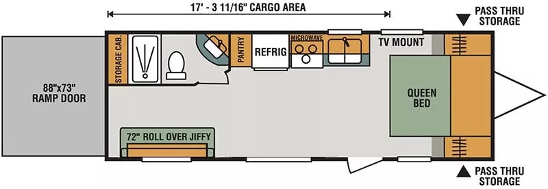 26' 2019 K-Z Sportsmen Le 240THLE - Toy Hauler Floorplan