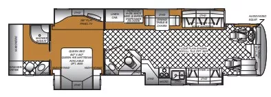 43' 2007 Fleetwood American Eagle 42F 400hp Cummins w/3 Slides Floorplan
