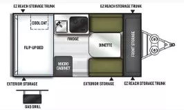 18' 2022 Forest River Rockwood Premier Series A122S Floorplan