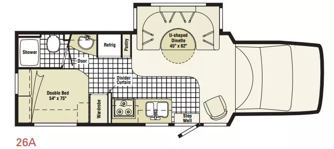 26' 2005 Winnebago Aspect 26A w/Slide Floorplan