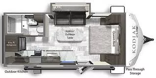 24' 2022 Dutchmen Kodiak 199RK w/Slide Floorplan