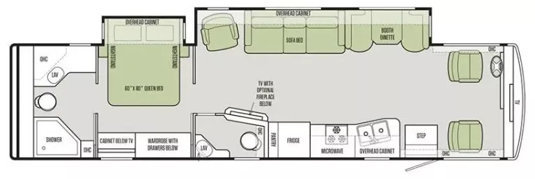 37' 2019 Tiffin Allegro Open Road 36LA w/2 Slides Floorplan