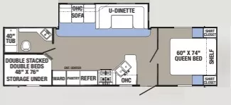 33' 2018 Forest River Palomino Puma Xle 27RBQC w/Slide - Bunk House Floorplan