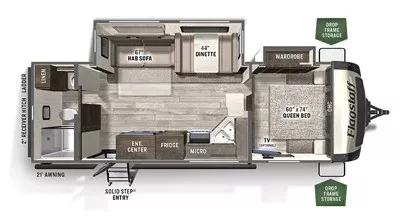 29' 2021 Forest River Flagstaff 26RBWS w/2 Slides Floorplan