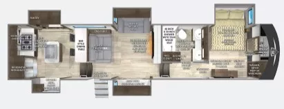 40' 2022 Vanleigh RV Beacon 42RKB w/5 Slides Floorplan